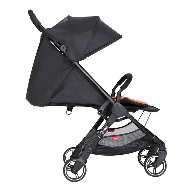 go™ 2020+ compact umbrella stroller in full lie flat showing footrest from side on