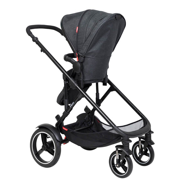 philandteds inline modular inline buggy with seat in parent facing position 3qtr view_charcoal