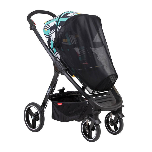 phil&teds mod stroller in abstract fitted with sun mesh cover 3/4 view_default