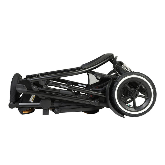 phil&teds sport  verso inline buggy easy lay flat fold car stow - side view_butterscotch