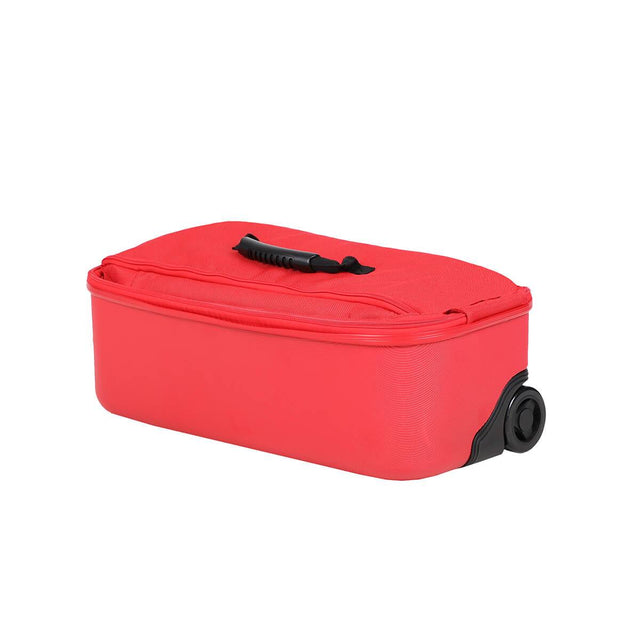 phil&teds travel bag compactly folded 3/4 view_red